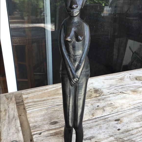 Vintage Africana Hand Carved Statue